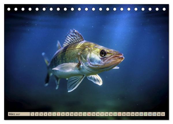 Produktbild: Zander im See (Tischkalender 2027 DIN A5 quer), CALVENDO Monatskalender