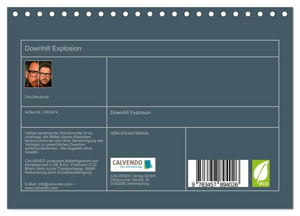 Produktbild: Downhill Explosion (Tischkalender 2026 DIN A5 quer), CALVENDO Monatskalender