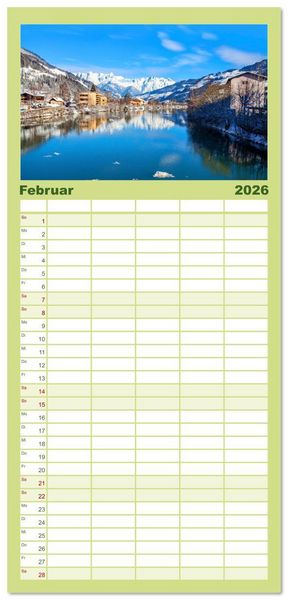 Produktbild: Familienplaner 2026 - St.Johann im Pongau mit 5 Spalten (Wandkalender, 21 x 45 cm) CALVENDO