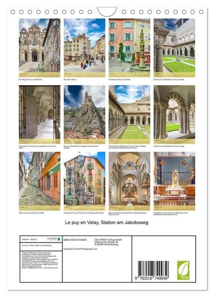 Produktbild: Le puy en Velay, Station am Jakobsweg (Wandkalender 2027 DIN A4 hoch), CALVENDO Monatskalender