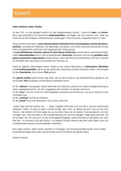 Produktbild: Textgebundener Aufsatz &ndash; TGA Realschule. Deutsch Klasse 8-10