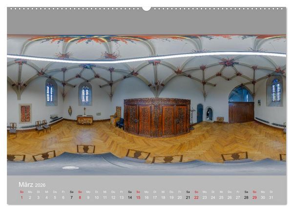 Produktbild: Backnang - Panoramablicke in die Stiftskirche (Wandkalender 2026 DIN A2 quer), CALVENDO Monatskalender