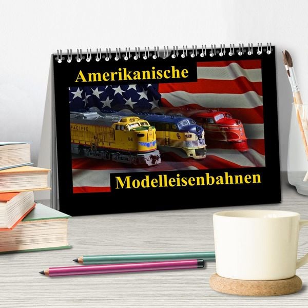 Produktbild: Amerikanische Modelleisenbahnen (Tischkalender 2026 DIN A5 quer), CALVENDO Monatskalender