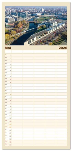 Produktbild: Familienplaner 2026 - Berlin - Reise durch die deutsche Geschichte mit 5 Spalten (Wandkalender, 21 x 45 cm) CALVENDO