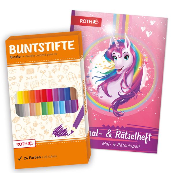 Ausmal-Set+Buntstifte, Einhornportrait