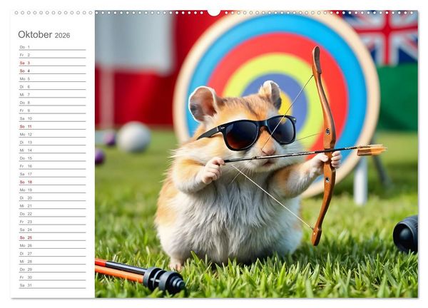 Produktbild: Hamster Olympiade - Der flauschigste Wettkampf des Jahres (hochwertiger Premium Wandkalender 2026 DIN A2 quer), Kunstdruck in Hochglanz