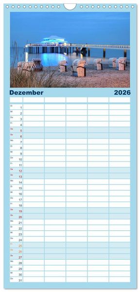 Produktbild: Familienplaner 2026 - Timmendorfer Strand mit 5 Spalten (Wandkalender, 21 x 45 cm) CALVENDO
