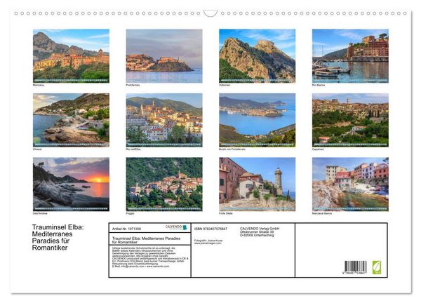 Produktbild: Trauminsel Elba: Mediterranes Paradies f&uuml;r Romantiker (Wandkalender 2026 DIN A2 quer), CALVENDO Monatskalender