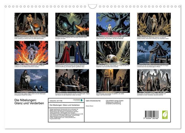 Produktbild: Die Nibelungen: Glanz und Verderben (Wandkalender 2027 DIN A3 quer), CALVENDO Monatskalender