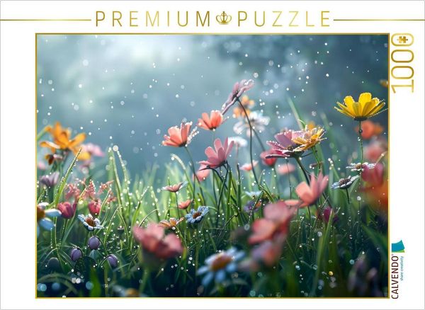 Produktbild: CALVENDO Puzzle Blumenwiese am fr&uuml;hen Morgen | 1000 Teile Lege-Gr&ouml;&szlig;e 64x48cm Foto-Puzzle f&uuml;r gl&uuml;ckliche Stunden