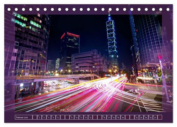 Produktbild: Metropolen - Asiens sch&ouml;nste St&auml;dte bei Nacht (Tischkalender 2026 DIN A5 quer), CALVENDO Monatskalender