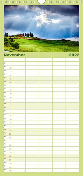 Produktbild: Familienplaner Toskana - sp&uuml;r den Sommer (Wandkalender 2022 , 21 cm x 45 cm, hoch)