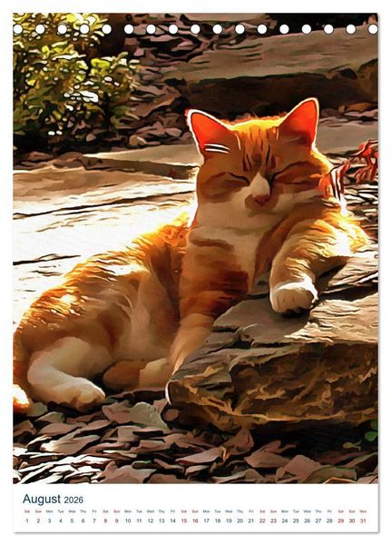 Produktbild: Umbrian Cats (Desk Calendar 2026 DIN A5 portrait), CALVENDO 12 Month DeskCalendar