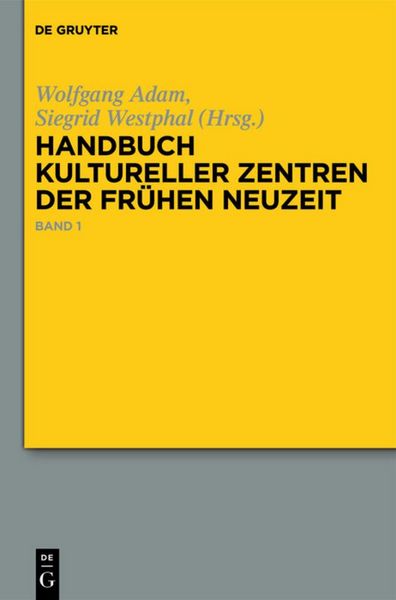 Produktbild: Handbuch kultureller Zentren der Fr&uuml;hen Neuzeit