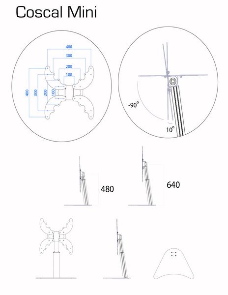 Produktbild: Premium TV Standfu&szlig; h&ouml;henverstellbar 48-64 cm Coscal