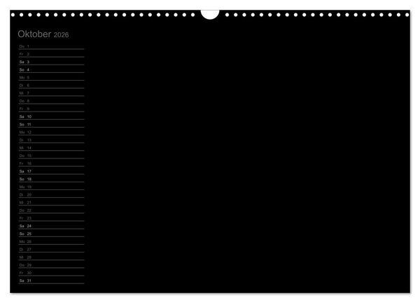 Produktbild: Bastel-Geburtstagskalender schwarz / Geburtstagskalender (Wandkalender 2026 DIN A3 quer), CALVENDO Monatskalender