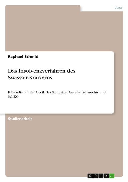 Produktbild: Das Insolvenzverfahren des Swissair-Konzerns