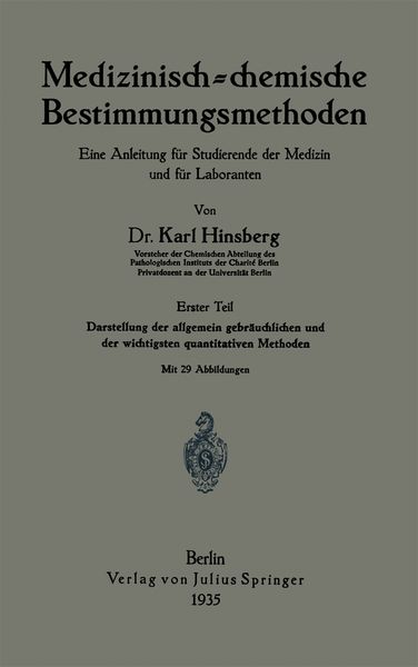 Produktbild: Medizinisch = chemische Bestimmungsmethoden