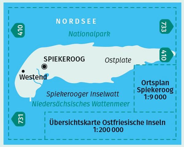 Produktbild: KOMPASS Wanderkarte 732 Spiekeroog im Nationalpark NIeders&auml;chsisches Wattenmeer 1:15.000