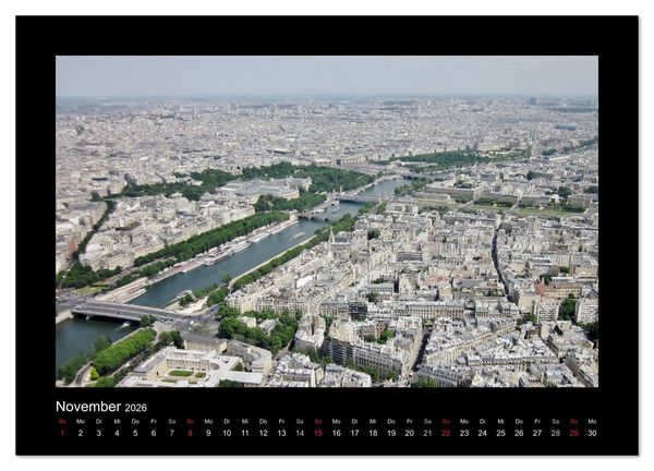Produktbild: Paris von oben (Wandkalender 2026 DIN A4 quer), CALVENDO Monatskalender