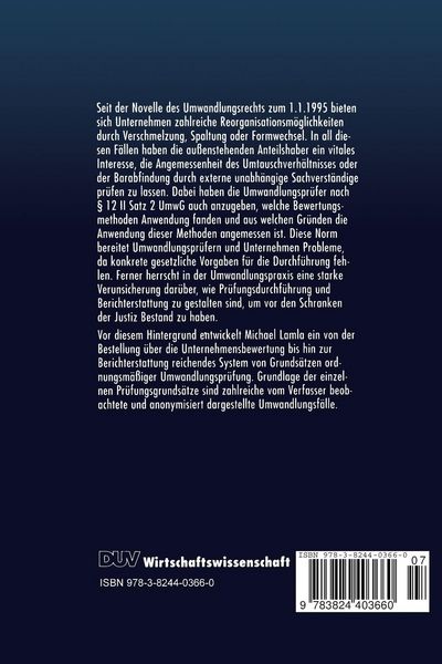 Produktbild: Grunds&auml;tze ordnungsm&auml;&szlig;iger Umwandlungspr&uuml;fung
