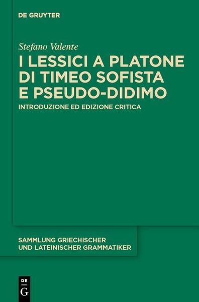 Produktbild: I lessici a Platone di Timeo Sofista e Pseudo-Didimo