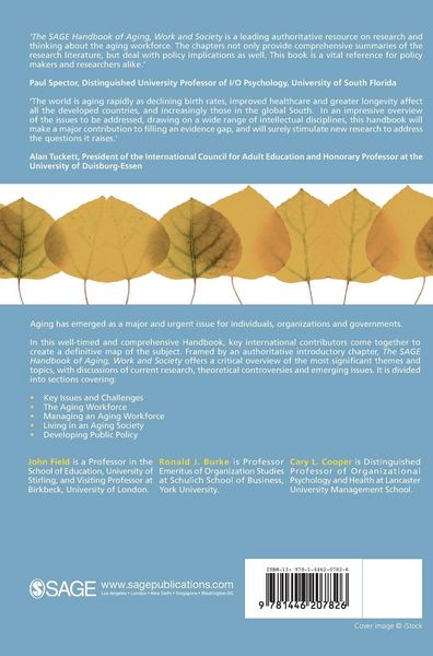 Produktbild: The SAGE Handbook of Aging, Work and Society