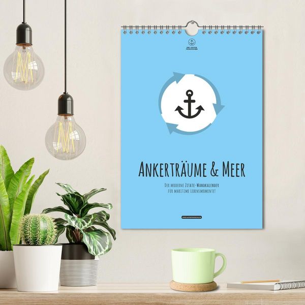 Produktbild: hafenprinzessin: Ankertr&auml;ume & Meer - Der moderne Zitate-Wandkalender f&uuml;r maritime Lebensmomente! (Wandkalender 2026 DIN A4 hoch), CALVENDO Monatskalender