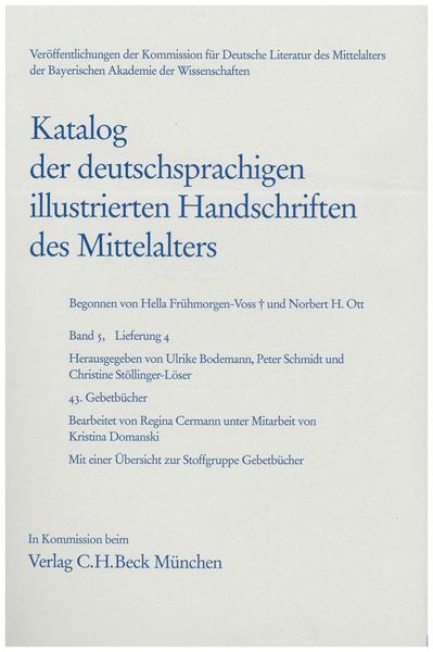 Produktbild: Katalog der deutschsprachigen illustrierten Handschriften des Mittelalters Band 5/1, Lfg. 4: 43