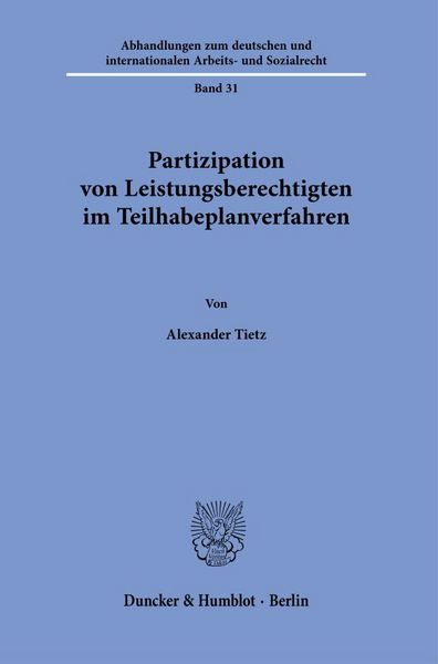 Produktbild: Partizipation von Leistungsberechtigten im Teilhabeplanverfahren
