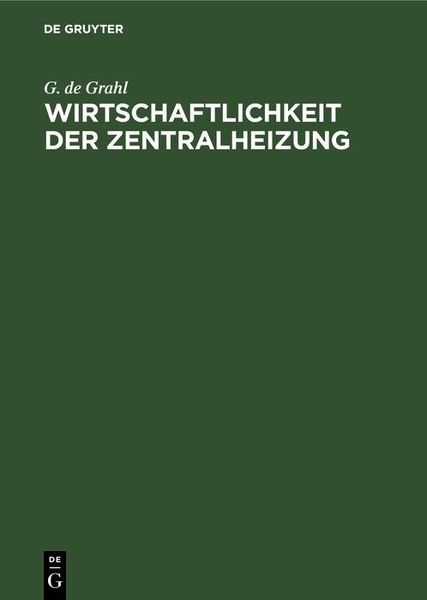 Produktbild: Wirtschaftlichkeit der Zentralheizung