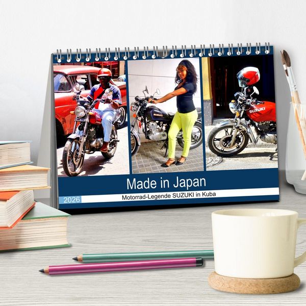Produktbild: Made in Japan - Motorrad-Legende Suzuki in Kuba (Tischkalender 2026 DIN A5 quer), CALVENDO Monatskalender