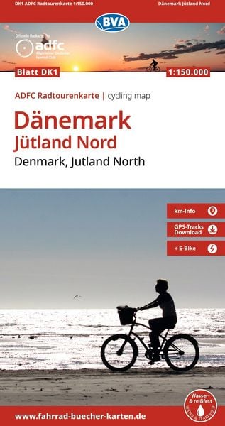 Produktbild: BVA ADFC Radtourenkarte D&auml;nemark, J&uuml;tland Nord/Denmark, Jutland North 1:150.000