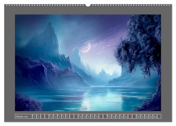 Produktbild: Tr&auml;umereien in Blau (hochwertiger Premium Wandkalender 2026 DIN A2 quer), Kunstdruck in Hochglanz