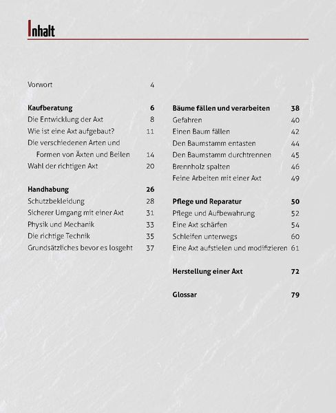 Produktbild: Der Mann und seine Axt: Bau &ndash; Handhabung &ndash; Pflege