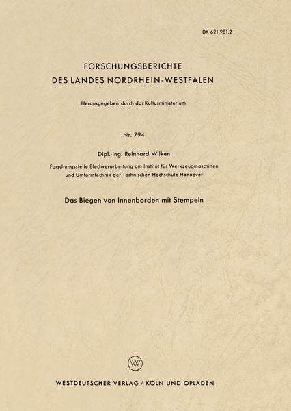 Produktbild: Das Biegen von Innenborden mit Stempeln