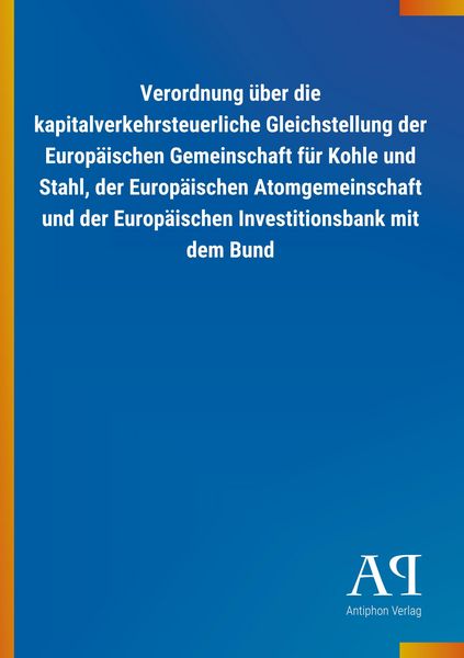 Produktbild: Verordnung &uuml;ber die kapitalverkehrsteuerliche Gleichstellung