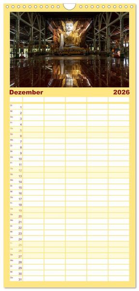Produktbild: Familienplaner 2026 - Siddhartha Gautama - Buddha mit 5 Spalten (Wandkalender, 21 x 45 cm) CALVENDO