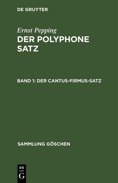 Produktbild: Der cantus-firmus-Satz