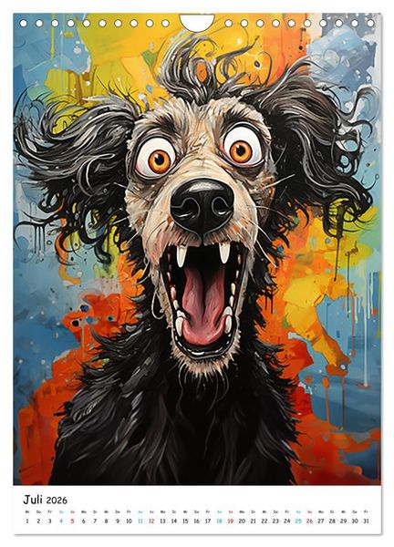 Produktbild: Crazy Dogs Bekannte Hunderassen im Comicstyle (Wandkalender 2026 DIN A4 hoch), CALVENDO Monatskalender