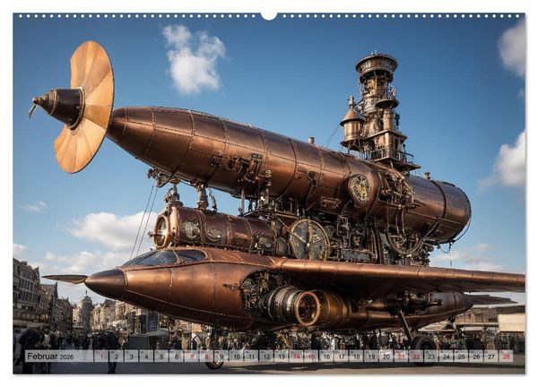 Produktbild: Steampunk - fantastische Flugger&auml;te (Wandkalender 2026 DIN A2 quer), CALVENDO Monatskalender
