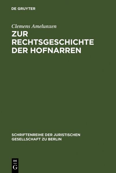 Produktbild: Zur Rechtsgeschichte der Hofnarren
