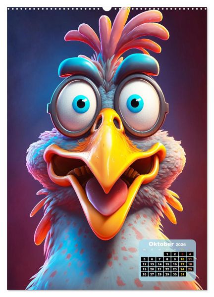 Produktbild: Tierisch fetzig (Wandkalender 2026 DIN A2 hoch), CALVENDO Monatskalender