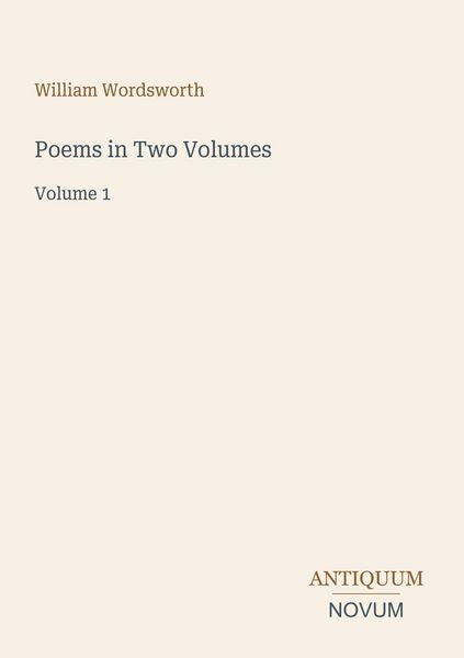 Produktbild: Poems in Two Volumes