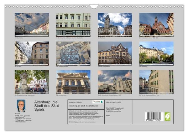 Produktbild: Altenburg, die Stadt des Skat-Spiels (Wandkalender 2026 DIN A3 quer), CALVENDO Monatskalender