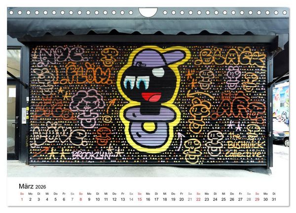 Produktbild: Brooklyn Street Art (Wandkalender 2026 DIN A4 quer), CALVENDO Monatskalender