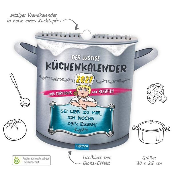 Produktbild: TR&Ouml;TSCH - Formkalender Der lustige K&uuml;chenkalender 2027