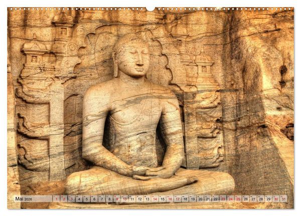 Produktbild: Sri Lanka - Tempel, Tee und Elefanten (hochwertiger Premium Wandkalender 2026 DIN A2 quer), Kunstdruck in Hochglanz