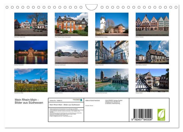 Produktbild: Mein Rhein-Main - Bilder aus S&uuml;dhessen (Wandkalender 2026 DIN A4 quer), CALVENDO Monatskalender
