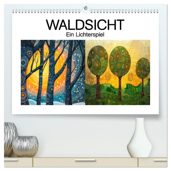 Produktbild: Waldsicht - Ein Lichterspiel (hochwertiger Premium Wandkalender 2026 DIN A2 quer), Kunstdruck in Hochglanz